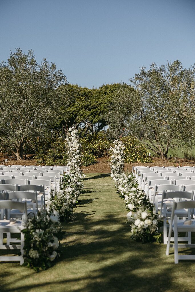 Ceremony Newport Beach Country Club, Florals by High Noon Floral