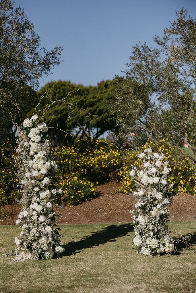 Ceremony Newport Beach Country Club, Florals by High Noon Floral