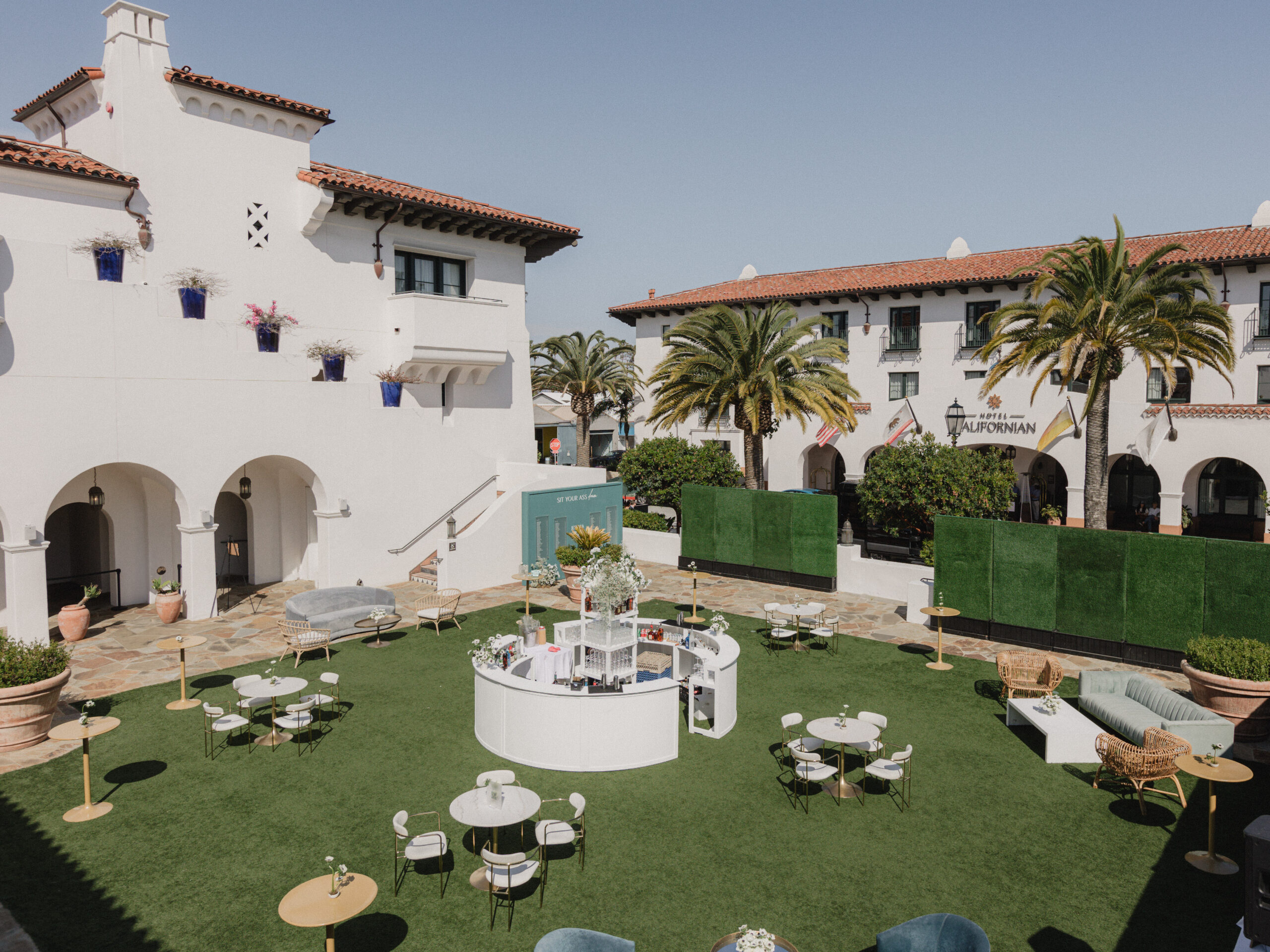 Outdoor Cocktail Hour Set-up at The Californian